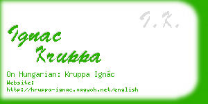 ignac kruppa business card